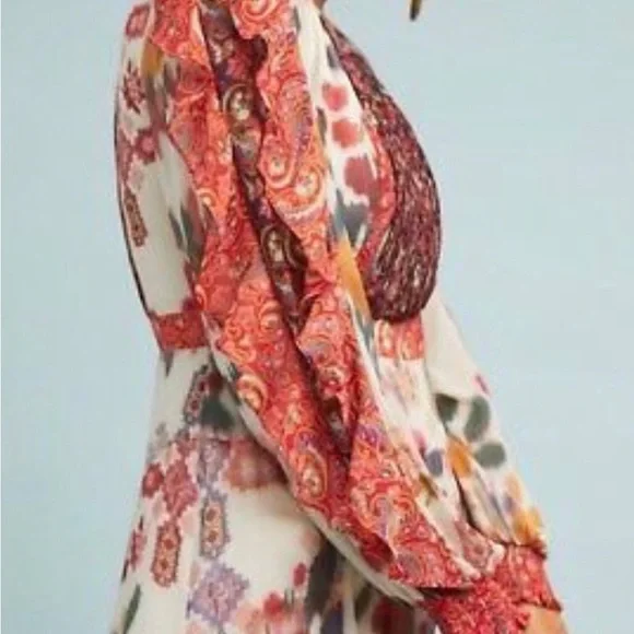 Anthropologie Akemi + Kin Alari ruffled long sleeve Maxi Dress